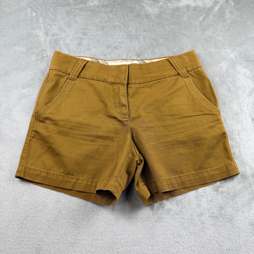 J.Crew Classic Twill Chino City Fit Shorts Women's Size 4 Mustard Brown Cotton